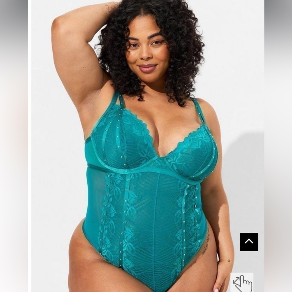 3X - Studs and Lace Bodysuit